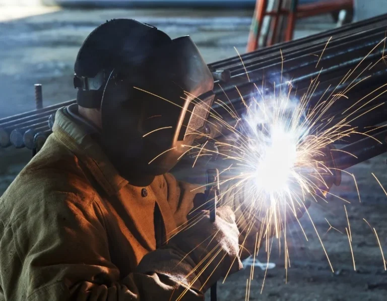 Welding and metal repair in progress